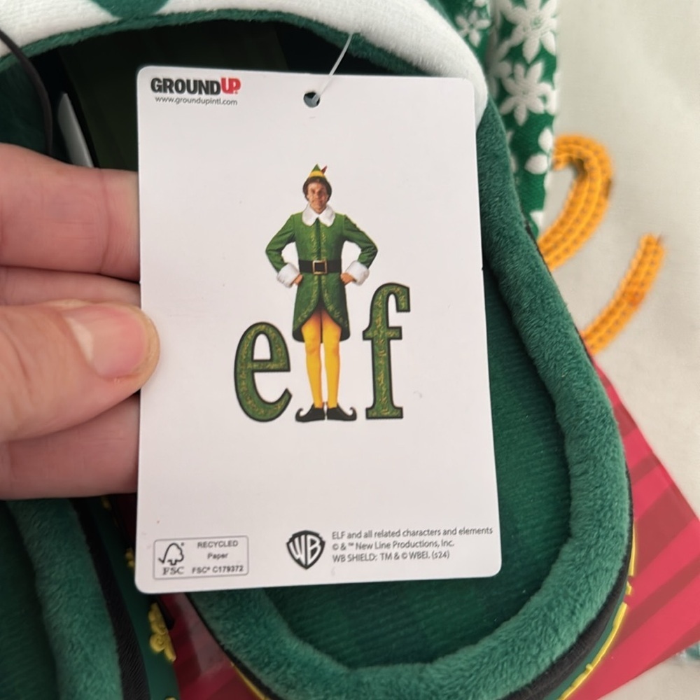 WB Elf Cozy Green Hard Sole Slippers Size 6 NWT - Picture 7 of 10